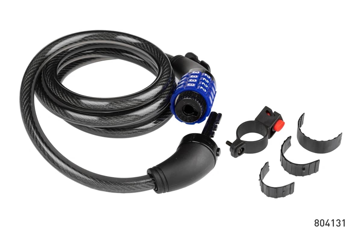 CANDADO DE CABLE ESPIRAL DE CLAVE 10X1500MM ACERO GW